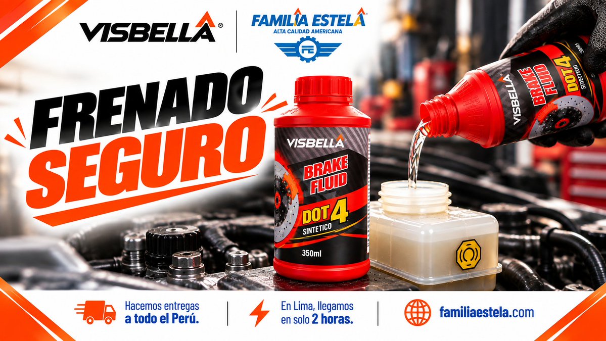 visbelladefe's tweet photo. 🛑 POV: tu auto entró en su #FrenadoSeguro era. 🔥 El comeback también empieza con mantenimiento: VISBELLA Brake Fluid DOT 4 Sintético 350 ml. 🚗🔧 🚚 Envíos a todo Perú. ⚡ Lima en 2 horas. #VISBELLA #DOT4 #LiquidoDeFrenos #POV #Comeback https://t.co/dHS4qU7A1X