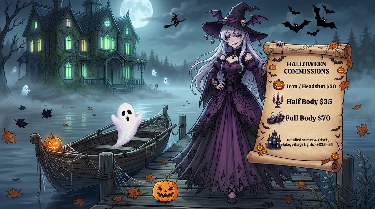 _alfiekim_'s tweet photo. 🚨 HALLOWEEN COMMISSIONS 🚨

haunted houses, foggy lakes, ghostly vibes 👻🕸️

slots are limited — DM before the fog clears 🎃

#HalloweenCommissions #GothicArt #VtuberArt #CommissionsOpen #paidwork #SpookySeason https://t.co/i3QsgivWfF