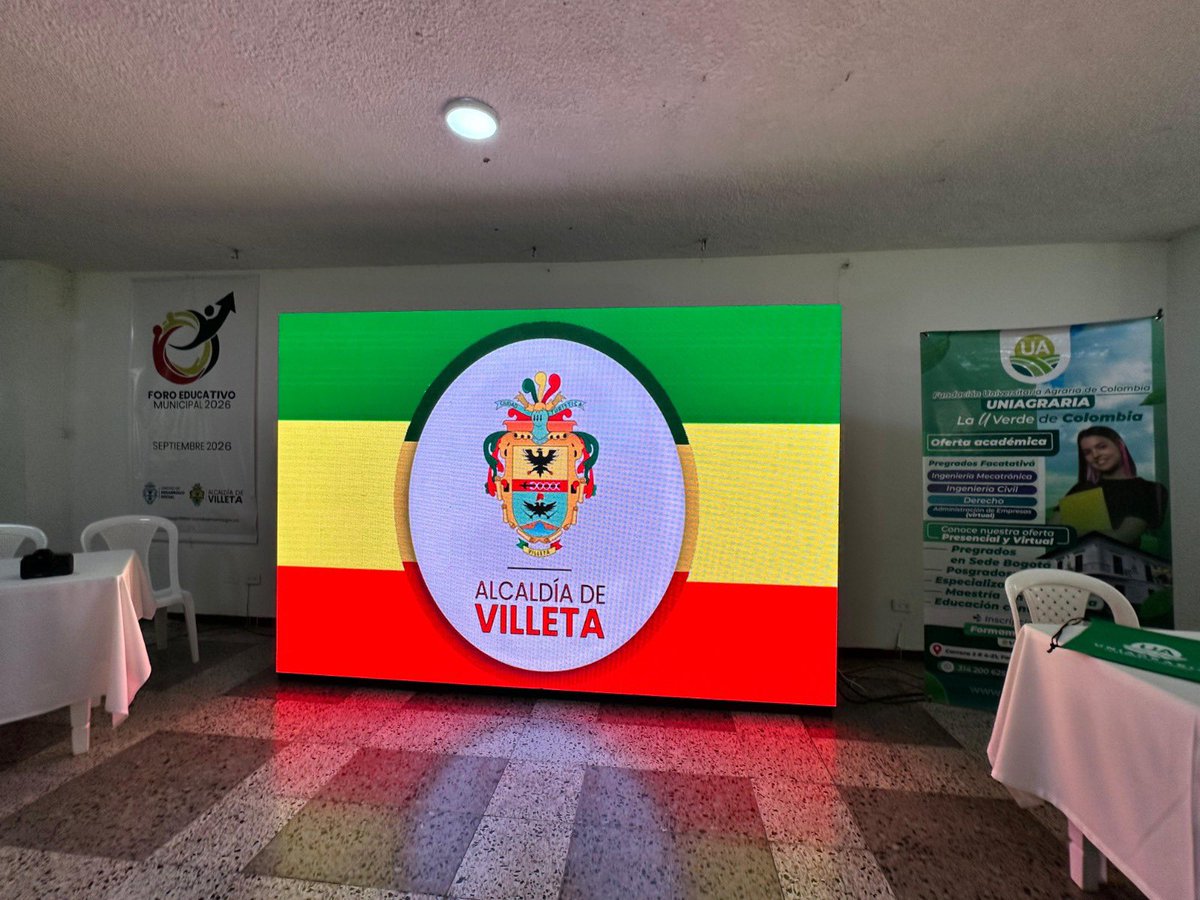 UNIAGRARIA's tweet photo. 🎓 UNIAGRARIA fortalece su compromiso con la educación regional.

Participamos como jurado y aliado estratégico en el Foro Educativo Municipal de Villeta 2026, un espacio de diálogo, intercambio de saberes y reconocimiento de experiencias educativas transformadoras. https://t.co/vB2aPqaQiy