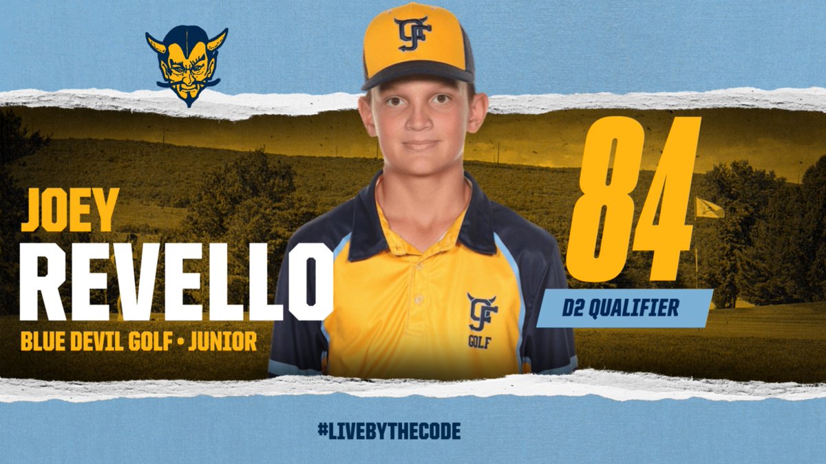 BlueDevils18518's tweet photo. Joey Revello shot 12-over par 84 to qualify for the District 2 Class 2A Championships, Monday at Elkview CC. Revello carded a 40-44 rain-soaked track at Elkview today to finish tied for 12th. Rocco Revello missed the cut by just three strokes, shooting 93 in his first qualifier. https://t.co/HGN9NhE3Pc