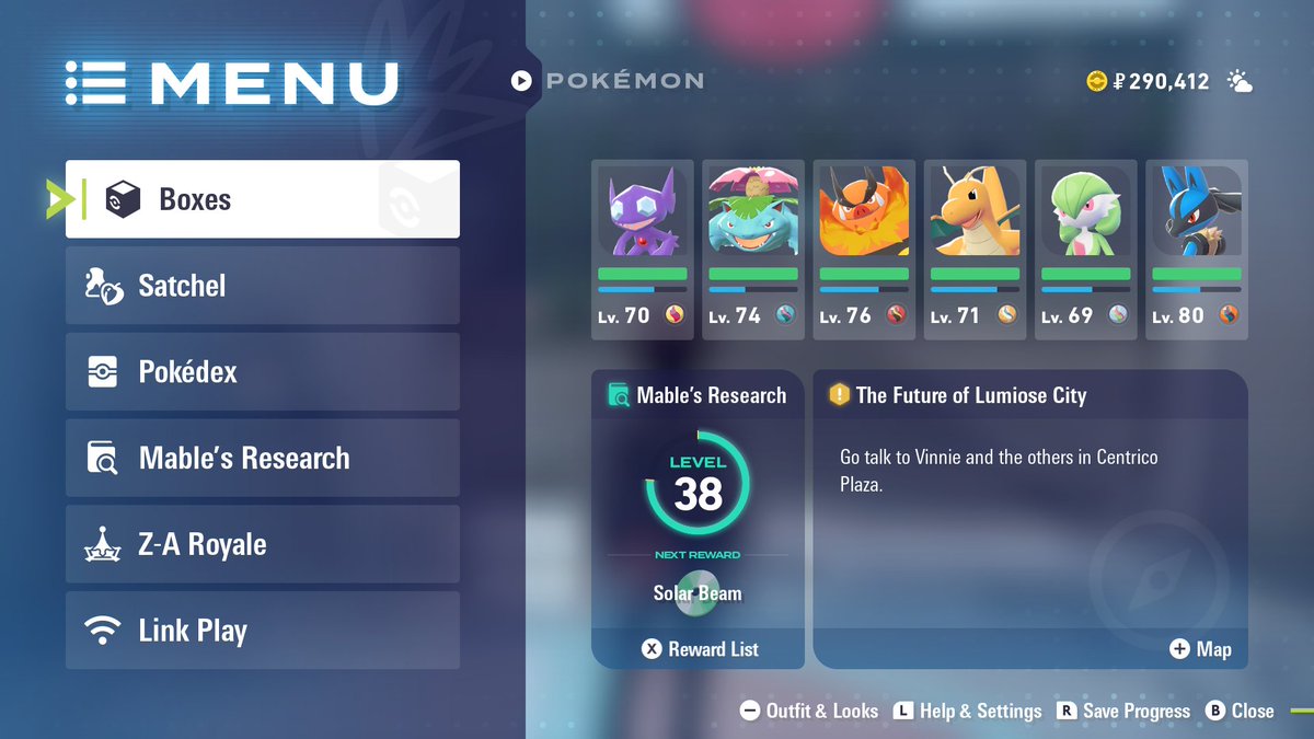 Johnnyisyourboy's tweet photo. #NintendoSwitch2 #PokemonLegendsZA I finally finished up to the end credits and finally doing it after the game finished so this my team forever that's included the dlc for the time being https://t.co/IbuITO5iok