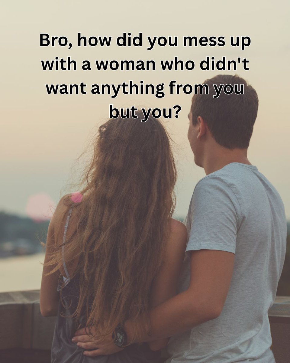 MatthewCoast's tweet photo. Bro, how did you mess up with a woman who didn't want anything from you but you?

She wasn't asking for money.
She wasn't demanding expensive gifts.
She wasn't requiring luxury trips.
She wasn't measuring your worth by your wallet.

All she wanted was your time, attention, and loyalty.

And you couldn't even give her that.

She didn't need you to be perfect.
She didn't need you to have it all figured out.
She didn't need you to be rich or famous.
She just needed you to be real with her.

And you fumbled.

She wanted consistency, and you gave her confusion.
She wanted honesty, and you gave her lies.
She wanted loyalty, and you gave her betrayal.
She wanted effort, and you gave her excuses.

Do you know how rare that is?

A woman who loves you for who you are, not what you have?
A woman who's down to build with you from the ground up?
A woman who doesn't care about your bank account?
A woman who just wants you to show up and be present?

That's the easiest relationship to maintain.

No pressure to be something you're not.
No stress about keeping up appearances.
No anxiety about providing material things.
Just genuine love, simple requirements.

And you still messed it up.

You got bored because it was too easy.
You took her for granted because she wasn't demanding.
You thought you could do whatever you wanted because she was loyal.
You assumed she'd always be there no matter how you treated her.

She asked for the bare minimum:

Communication - you went ghost.
Time - you made excuses.
Honesty - you lied.
Respect - you disrespected her.
Loyalty - you entertained other women.

She wasn't even asking you to move mountains.

Just answer the phone when she calls.
Just make time for her in your schedule.
Just tell her the truth.
Just treat her with respect.
Just be faithful.

That's it.

But somehow, that was too much for you.

You chose the streets over someone who chose you.
You chose games over someone who was real with you.
You chose temporary excitement over permanent peace.
You chose everything and everyone except the one who actually mattered.

Now she's gone.

And you're realizing what you lost.
Now you see her value.
Now you understand what you had.
Now you want to fix what you broke.

But it's too late.

She gave you chance after chance.
She forgave you time after time.
She stayed when she should have left.
She loved you through your worst.

And you still didn't get it right.

Some other man is going to get the upgraded version of her.

The version that learned from loving you.
The version that's healed and stronger.
The version that knows exactly what she won't tolerate.
The version that requires what you refused to give.

And he'll do everything you didn't do.

He'll appreciate what you took for granted.
He'll value what you treated like nothing.
He'll protect what you damaged.
He'll love her the way you should have.

And you'll be sitting there wondering what happened.

How you lost the easiest thing you ever had.
How you ruined the best relationship you could've asked for.
How you let go of someone who wanted nothing but your love.

That's on you, bro.

You had a woman who didn't want your money, your status, or your possessions.
She just wanted you.
The real you.

And you couldn't even give her that.

Don't mess up the next one.
If you're lucky enough to find another woman like that, treat her right.

Because women like that don't stay available for long.