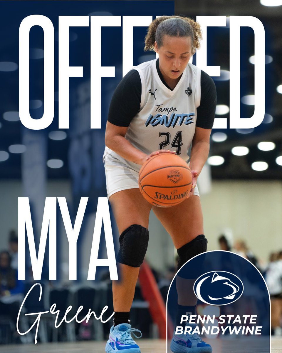 TampaIgniteGBB's tweet photo. Congratulations to 2027 Mya Greene on receiving an offer from Penn State Brandywine!

A special thank you to Coach Larry Carney for his time, belief in Mya, and for giving her this opportunity.

Keep working hard, Mya! Your journey continues. 🔥 https://t.co/kBmAZ1QWhw