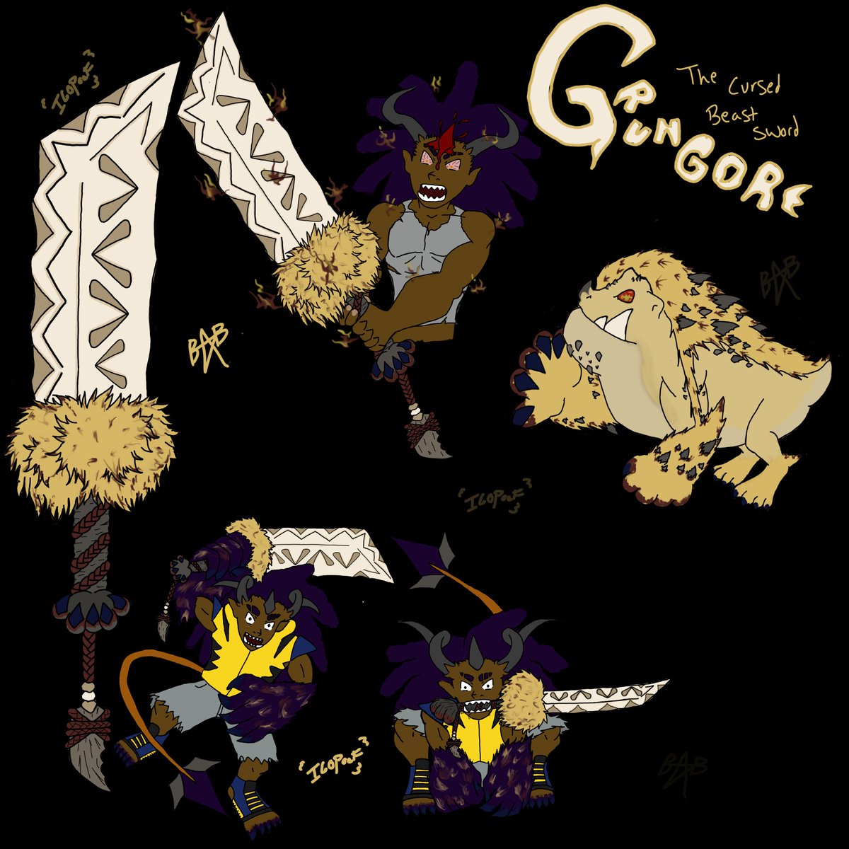 SamuelGoesPoof's tweet photo. Sword 7: Grungore a cursed sword that transforms all that try to wield it. #SamuelTriHorn #SamuelGoesPoof #Swordtember #SamuelsSwords https://t.co/YMZMSbiFIp