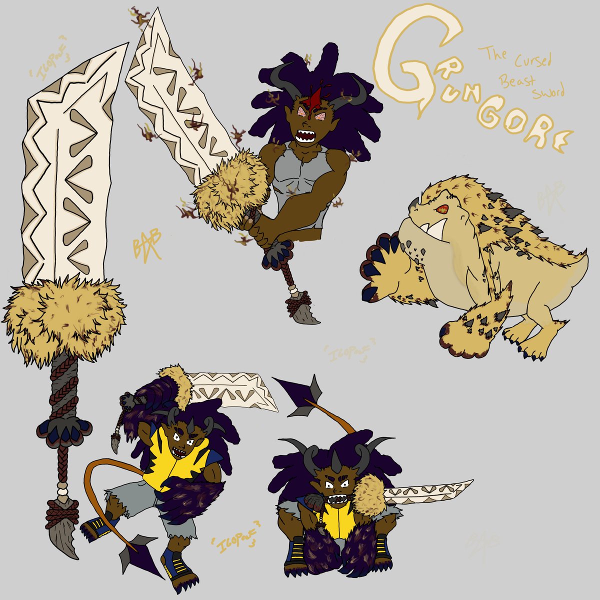 SamuelGoesPoof's tweet photo. Sword 7: Grungore a cursed sword that transforms all that try to wield it. #SamuelTriHorn #SamuelGoesPoof #Swordtember #SamuelsSwords https://t.co/YMZMSbiFIp