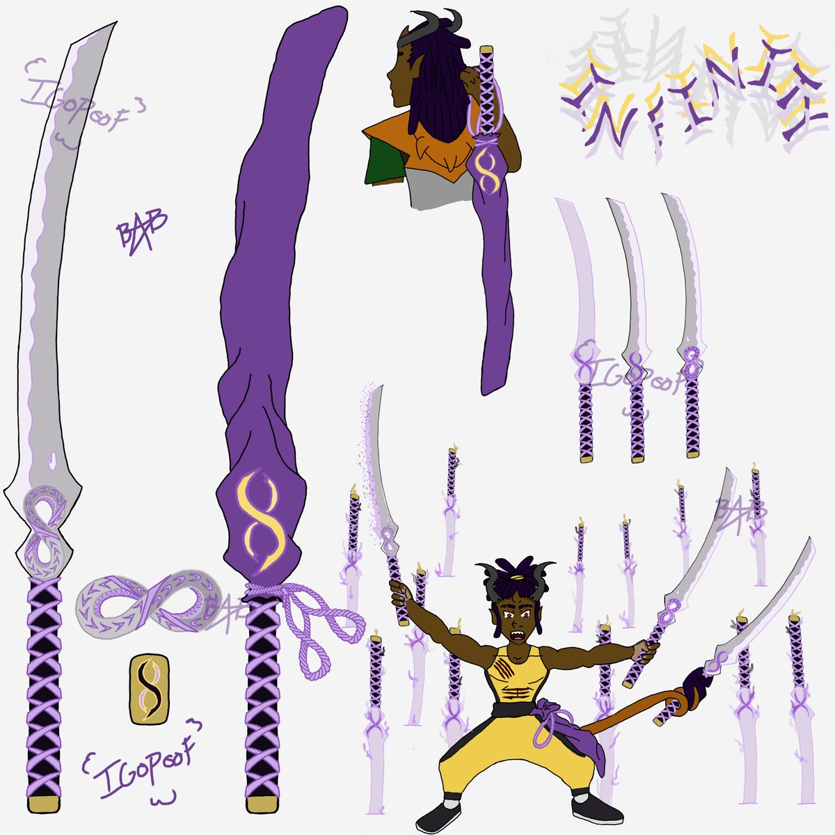 SamuelGoesPoof's tweet photo. Sword 8: Infinity โพ๏ธ Doppelganger Katana #SamuelTriHorn #SamuelGoesPoof #Swordtember #SamuelsSwords https://t.co/c2COqVpVEa