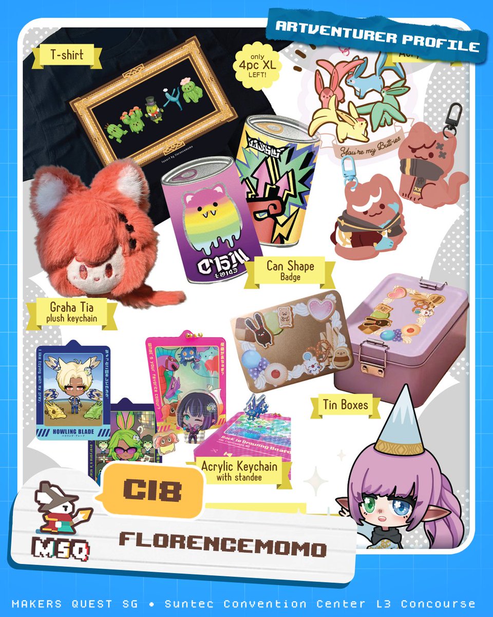 MakersQuestSG's tweet photo. ✨Get ready for raid!✨

A33- JUGON ≠ HEIJI
B34- 3 Wipes Disband
C18- florencemomo
A30- (Almost) Light Party

📍Makers Quest SG
Suntec Concourse L3
17 Oct 2026
10am-7pm
Check out the full map on our website! Link in profile #msqsg2026 https://t.co/MtnVJQ2ks3