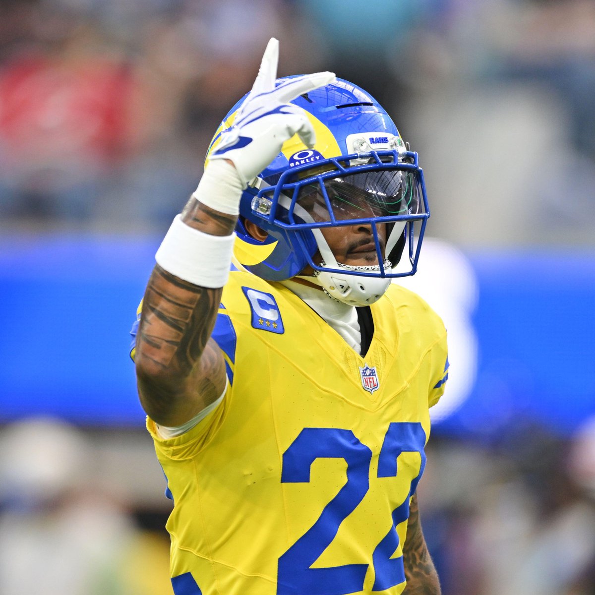 PFF's tweet photo. Trent McDuffie this season

13 targets
3 rec allowed
4 PBUs
1 interception
23.1% comp pct allowed
14.6 pass rating allowed
91.9 coverage grade

🔒🔒🔒 https://t.co/0H93Qn5Mrv