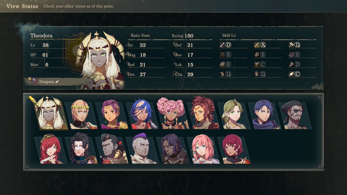 pineapplebun95's tweet photo. my final theodora team 🫡 lysander, inyoni, and ludia were definitely my mvps https://t.co/VHoci2KXR5
