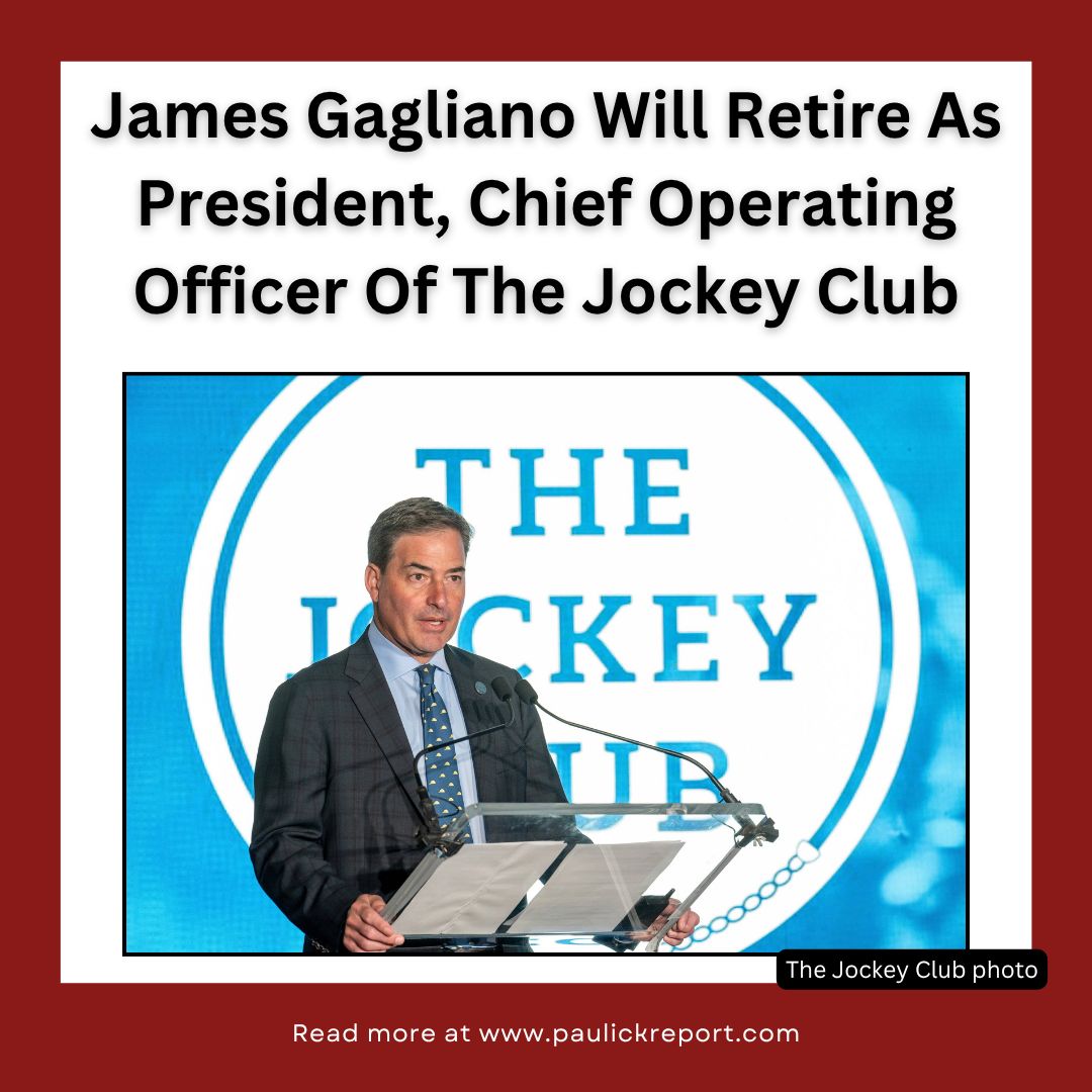 paulickreport's tweet photo. James L. Gagliano will retire as president and chief operating officer of The Jockey Club effective Jan. 1, 2027, it was announced today by Everett R. Dobson, chair of The Jockey Club.

More: https://t.co/kGSaeFfYbE https://t.co/GBnsFsj3lu