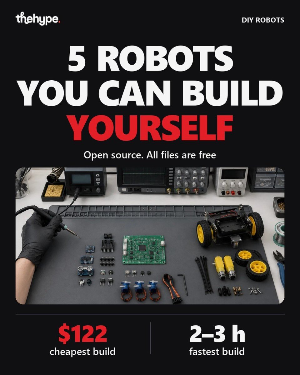 5 open-source robots you can build yourself
3d print files, parts lists and code are free. sorted from easiest to hardest
1. reachy mini, from $299
a desktop robot by @pollenrobotics and @huggingface. it looks around, listens and shows emotions with its antennas. a kit, 2–3