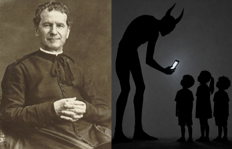Puflito___'s tweet photo. En el año 1865, San Juan Bosco soñó que había un hombre alto, de color negro y con cuernos, que tenía en su mano "una linterna mágica" con la cual entretenía a los jóvenes

A través de esa "linterna mágica", los jóvenes podían ver cosas divertidas, partidos de fútbol que se habían perdido, pueblos lejanos, libros, familiares, amigos, vacaciones que habían tenido, dinero que les debían, y hasta "escenas pecaminosas", entre otras cosas

Don Bosco relató que este dispositivo los entretenía tanto que alejaba a estos jóvenes de los sacramentos, especialmente de la comunión

Este texto se encuentra bien documentado y disponible para el que quiera leerlo, en G. B. Lemoyne, Memorie Biografiche di San Giovanni Bosco, vol. VIII, p. 110.