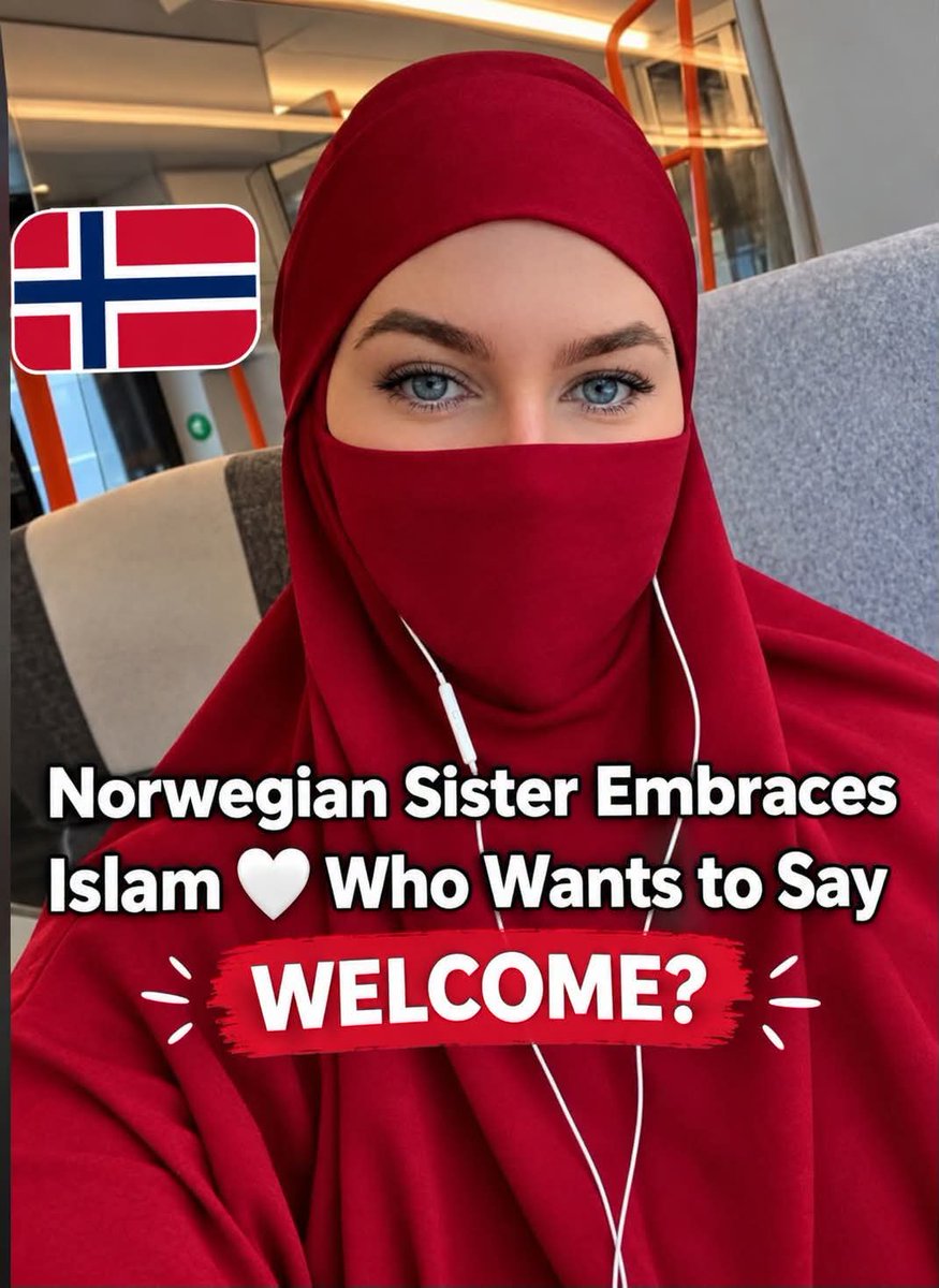 Revert_Journey's tweet photo. A NORWEGIAN SISTER EMBRACES ISLAM! ☪️🇳🇴🤍

Alhamdulillah! 🌙✨

A beautiful new chapter begins as a sister from Norway embraces Islam and embarks on a journey of faith, guidance, and spiritual peace. 🤍

May Allah ﷻ fill her heart with tranquility, strengthen her Iman, guide her every step, and surround her with righteous companions who will support her in her new journey. May He keep her steadfast upon the truth and grant her goodness in this life and the Hereafter. 🤲

Welcome to Islam, dear sister! 🌸☪️

May Allah bless your journey and keep you firm upon His Deen. You are now part of the worldwide Muslim Ummah. ❤️

Let's show our new sister some love!

Who will join me in saying WELCOME TO ISLAM, SISTER! 🥰🤍

#WelcomeToIslam #NewMuslim #NorwegianMuslim #Islam #Shahada #RevertsToIslam