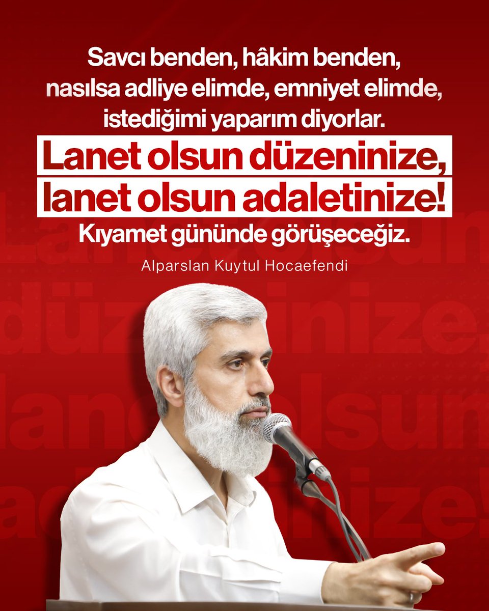 _liderhoca1's tweet photo. Savcı benden, hâkim benden, nasılsa adliye elimde, emniyet elimde, istediğimi yaparım diyorlar. Lanet olsun düzeninize, lanet olsun adaletinize! Kıyamet gününde görüşeceğiz.

AkpDönemi ZulümDönemi
LanetOlsun BöyleAdalete https://t.co/R9H8NF8ZqH