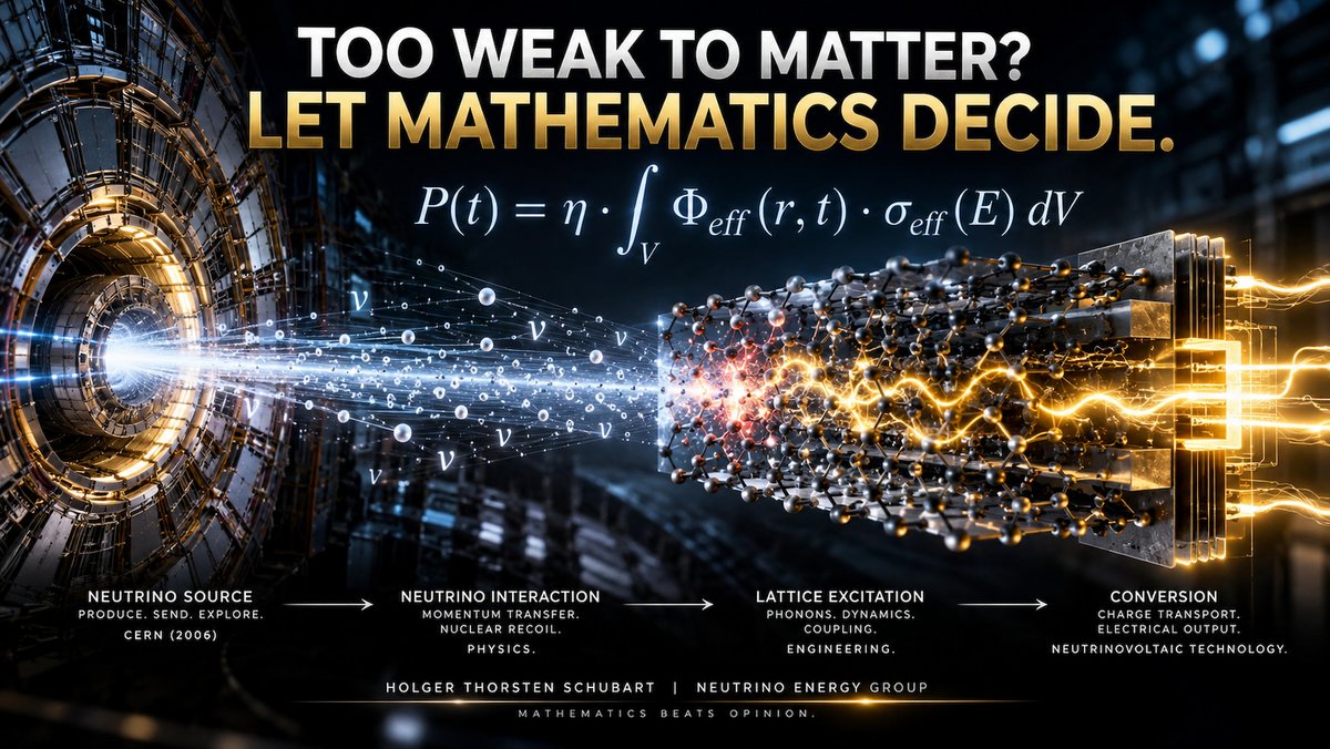NET8_Token's tweet photo. CERN WAS RIGHT ABOUT THE NEUTRINO. PERHAPS WE WERE WRONG ABOUT WHAT TO DO WITH IT.

Read more: https://t.co/OEer5zKCfx

#NeutrinoPhysics #CERN #ParticlePhysics #MaterialsScience #Neutrinovoltaic https://t.co/ZnhwuJyOCM