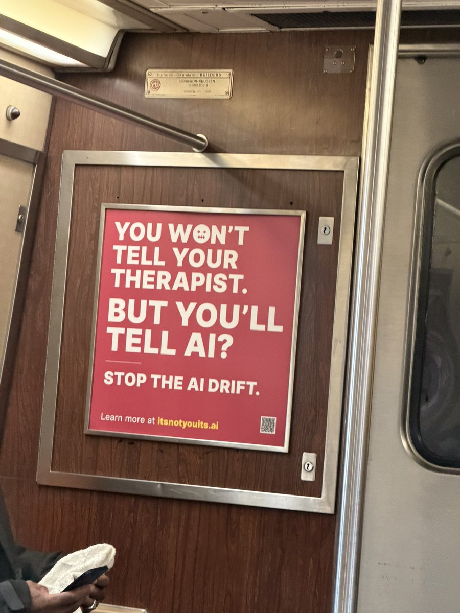 allthistimer's tweet photo. anti ai ads in the subway #healings https://t.co/f1mB77Obya