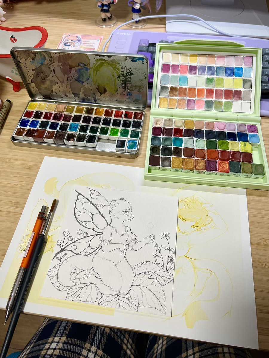 punyafeathers's tweet photo. Since my old nickname was based on a fairy character, for some time I wanted to draw a fairy stoat. It’s already finished, and I’ll show it soon, it’s a moody autumnal painting 🍂🍄‍🟫
#traditionalart #furryart https://t.co/WHN21gIuos