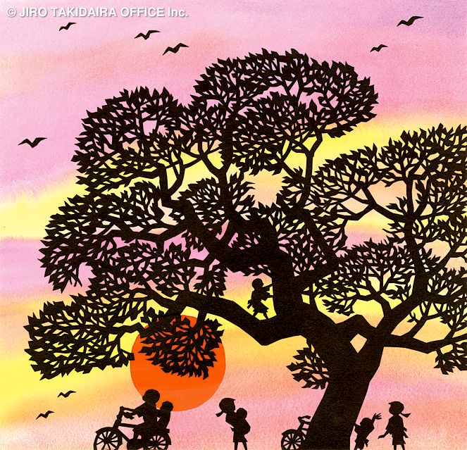 takidaira's tweet photo. a161

夕焼小焼 ＜Yuyake Koyake (Japanese Children’s Song, 1919; Words by Uko NAKAMURA)＞ 1973年 きりえ／和紙・洋紙、墨・水彩 22.5×23.4cm
#JiroTakidaira #滝平二郎 https://t.co/m9mqF6uTwK