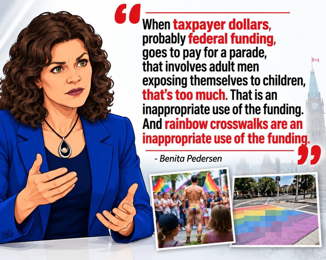 kevinschulthies's tweet photo. Quote from Benita Pedersen Day 6 of her Cross examination re: Hate speech, censorship etc "When taxpayer dollars probably federal funding, goes to pay for a parade, that involves adult men expoxxx themselves to children, that's too much. That is an inappropriate use of the funding. And rainbow crosswalks are an inappropriate use of the funding." @PedersenBe40303 
https://t.co/KUBuFz8tUp