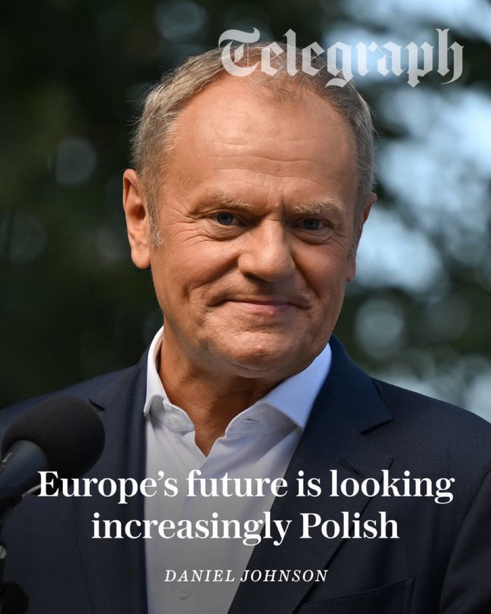 NigdyWiecejPiS's tweet photo. Brytyjski "The Telegraph" określa premiera Donalda Tuska nowym przywódcą, a Polskę nowym trendsetterem Europy. Duma! 🇵🇱❤️ https://t.co/pN9ZcXy3F7