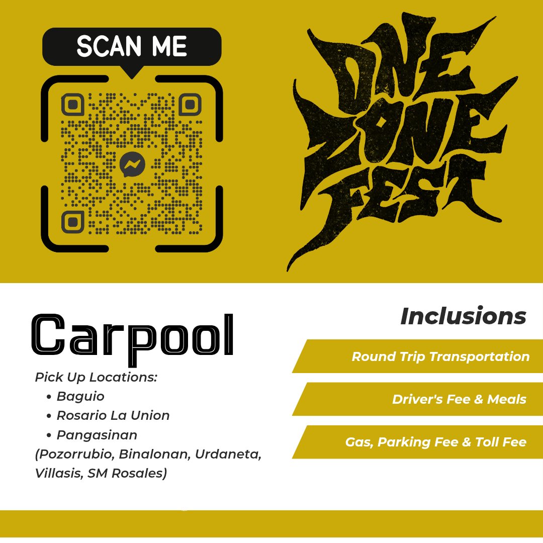 rjfg04's tweet photo. One Zone Fest | BAGUIO, ELYU, PANGASINAN CARPOOL / VANPOOL

GC 👇
https://t.co/YGJO9kVTAn

Pick up locations:
📍 Baguio
📍 Rosario La Union
📍 Pangasinan
Pozurrubio Caltex
Binalonan Jollibee
CB Mall Urdaneta
Villasis Bagsakan
SM Rosales

#SB19 #OneZoneFest #Carpool https://t.co/1Q1LPMKEEe