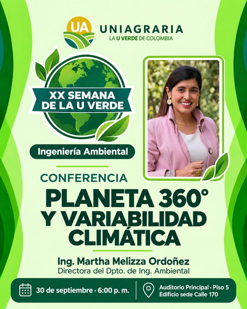 UNIAGRARIA's tweet photo. 🌱💚 ¡La educación ambiental también se construye desde el diálogo y el conocimiento!
Te invitamos a la XX Semana de la U Verde, un espacio para compartir ideas y reflexionar sobre los retos ambientales de nuestro país.

¡Te esperamos!🌎 https://t.co/UJYjNPPkPi