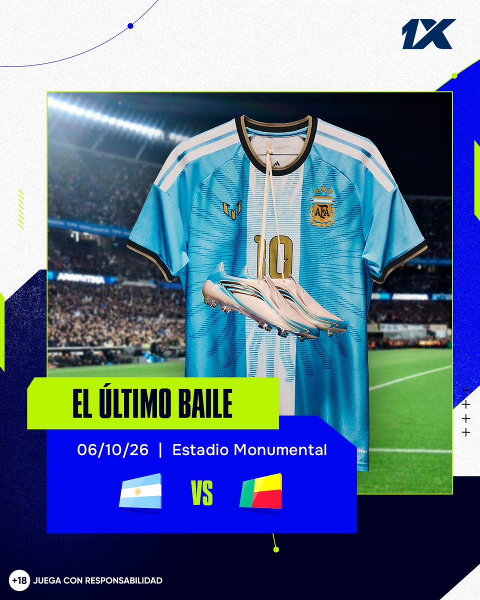 1xbet_arg's tweet photo. Cada vez falta menos para el último baile de #Messi con la #SeleccionArgentina 🥺

Ocho días nos separan del duelo entre #Argentina y #Benin, un día triste pero histórico a la vez 🇦🇷

En #1XBet ya podés apostar por el gol de Leo ⚽️▶️ https://t.co/OyXPzCo5dJ https://t.co/Q4p21NcJz9
