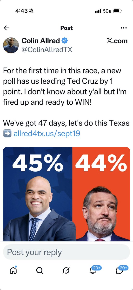 tedcruz's tweet photo. Don’t trust every poll you see. I won by 9 points….

Get out &amp; vote! https://t.co/oadhAkomDp