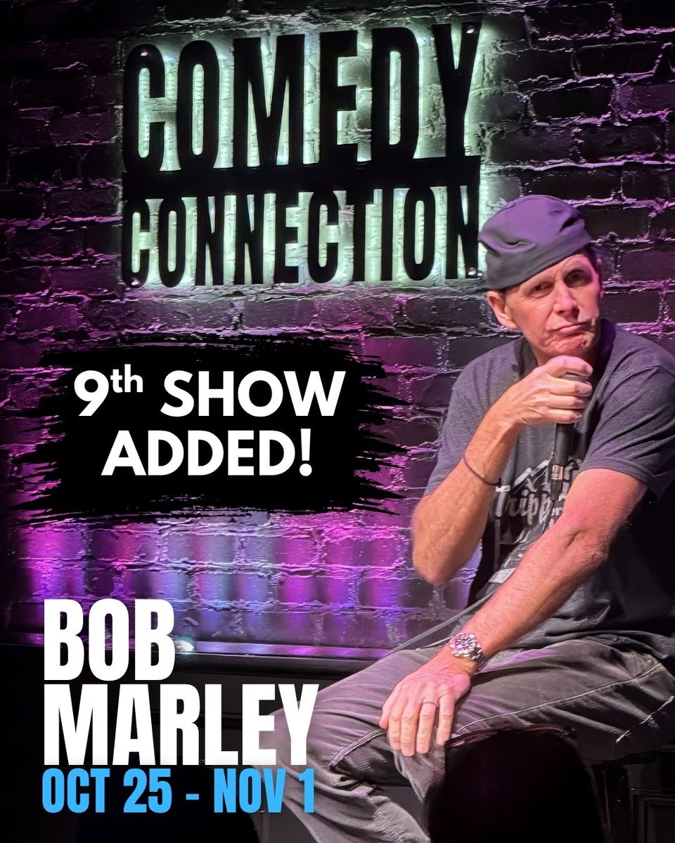 cmdyconnection's tweet photo. Due to overwhelming demand, we have added a 9th show with Bob Marley! Tickets on sale - get yours now before this one sells out too. https://t.co/TQykFh7mJe https://t.co/kbtvOeY2Sd