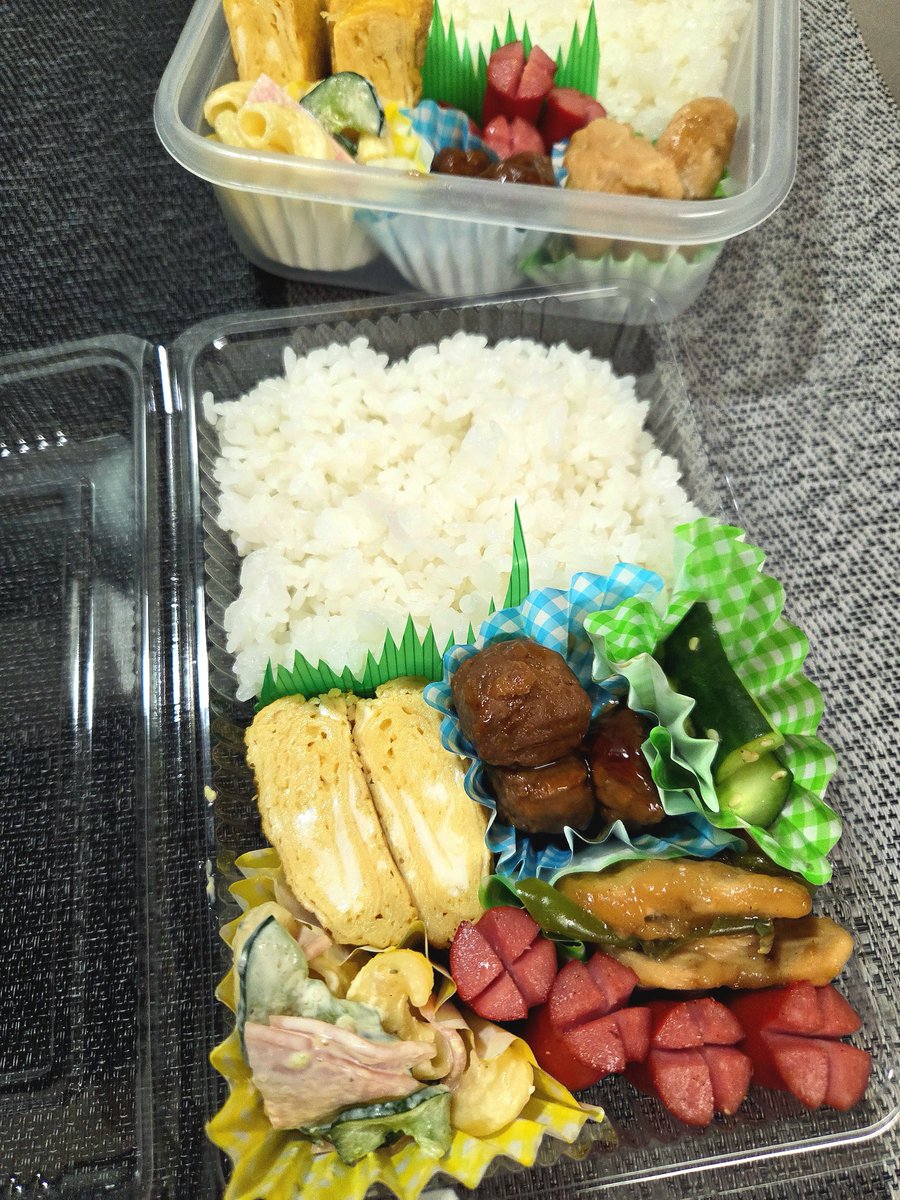 h0910y's tweet photo. おはようございます☺
本日の旦那弁当　高校生弁当　です✨

今日は風が強い😱 https://t.co/iQgNunwFav