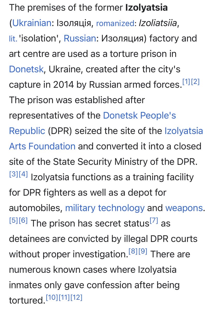 wvayness's tweet photo. I need everyone to educate themselves about “Izolyatsia”. People don't know enough about what russians are doing to Ukrainians. And still refuse to believe how vile and evil this nation is. It's a FUNCTIONAL concentration camp. I repeat FUNCTIONAL. https://t.co/jsITJnwLWg