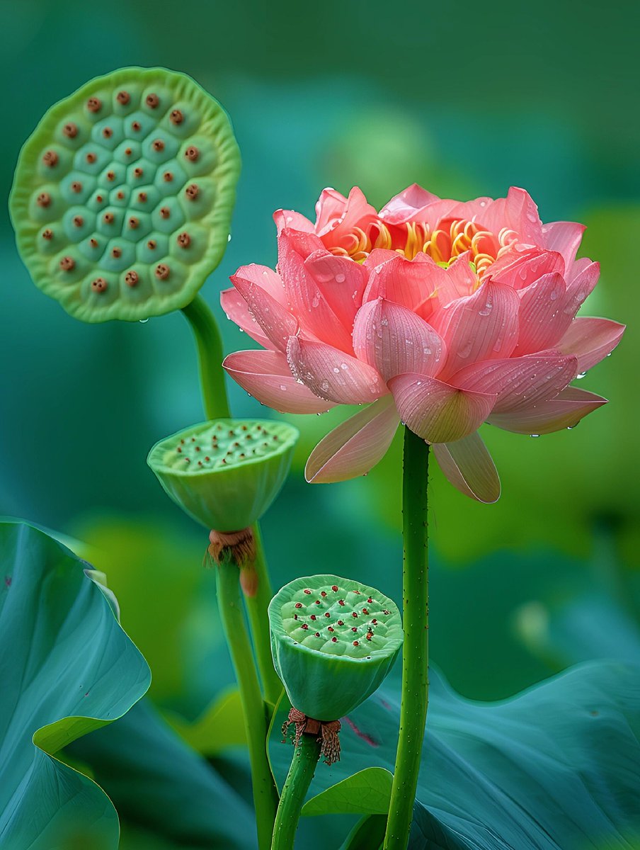 dus_tip9652's tweet photo. I stood by the pond, seeing a shy lotus bloom with a sticky dewdrop—what a quiet, fresh little moment!， https://t.co/v8YlPfzScK