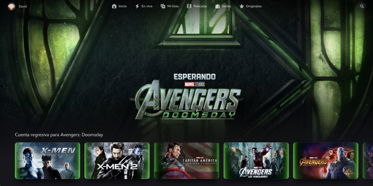 PortalDisneyLAT's tweet photo. La colección de Avengers: Doomsday ya está disponible en Disney+. 

Todas las películas esenciales se encuentran marcadas con franjas verdes. https://t.co/N71NLOgVzn