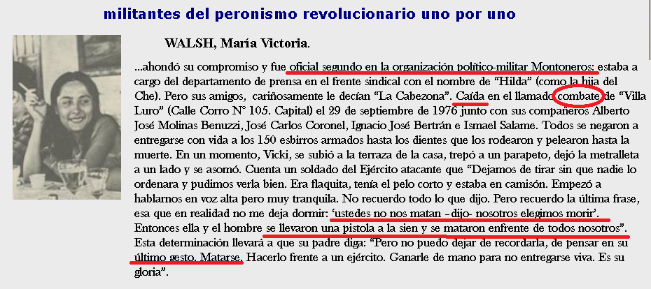 Justicia_y_C's tweet photo. 29/09/76 – Montoneros. En una casa operativa de Villa Luro mueren en combate cinco terroristas, entre ellos Victoria Walsh. En su “Carta a mis amigos”, su padre, Rodolfo Walsh, relata que Victoria enfrentó al Ejército con una ametralladora y que, finalmente, se quitó la vida de un disparo. Sin embargo, figura como “asesinada” en el Nunca Más.