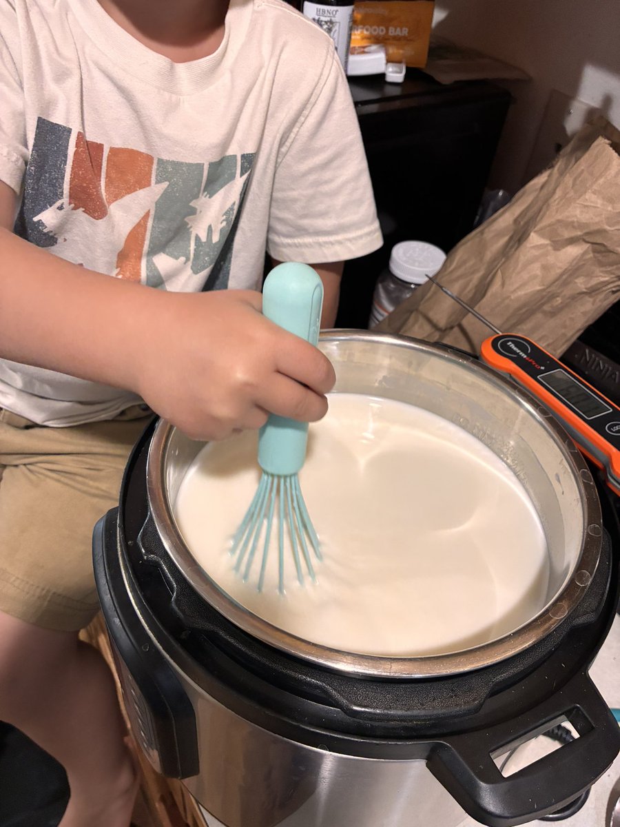 WonderWomaNinja's tweet photo. Made buttermilk ranch dressing mix, made ranch, making yogurt with the boy! Fun to change the pic so I can ‘share’ him with you! https://t.co/lNe59btO1j