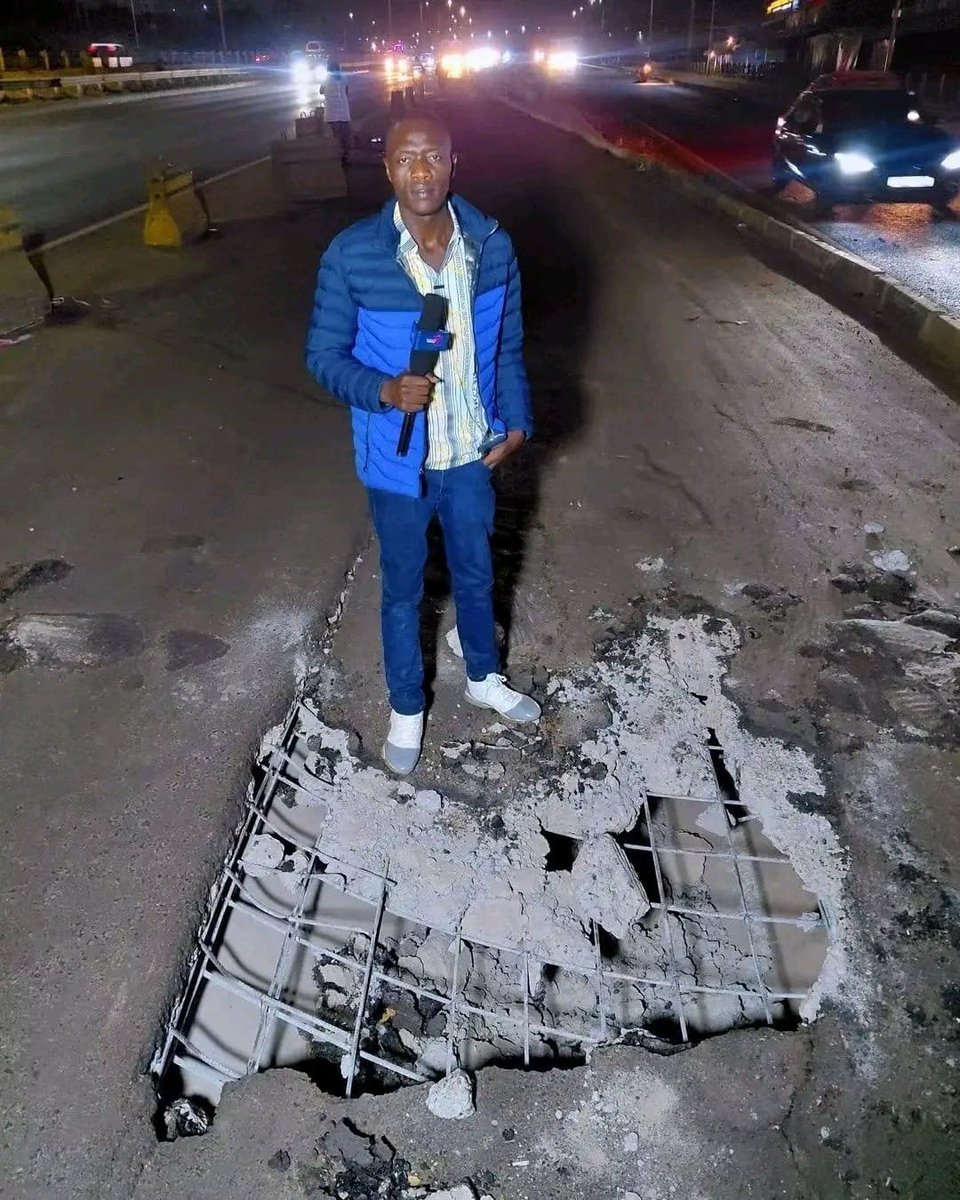 Samuelremo3's tweet photo. Newly constructed exit near Car Wash along Thika Super Highway closed indefinitely by KENHA after parts of it started sinking. https://t.co/Khd8YhM30o