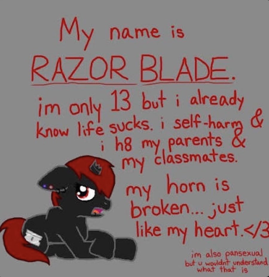 dorkorexia's tweet photo. how it feels to tell irls about your self harm https://t.co/MR3VTUCKMQ