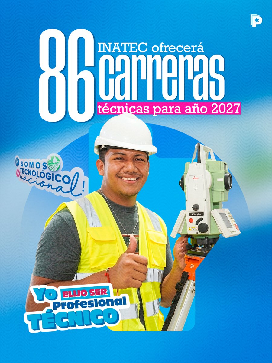 PrensaPopulr's tweet photo. 📷📷 INATEC ofrecerá 86 carreras técnicas y tecnológicas para el ciclo 2027.
📷 La oferta incluye: 📷 19 Agropecuario y Forestal
📷 32 Comercio y Servicios
📷 35 Industria y Construcción
📷 Disponibles en 74 Centros Tecnológicos de todo el país. https://t.co/vR2Bx9eSoX