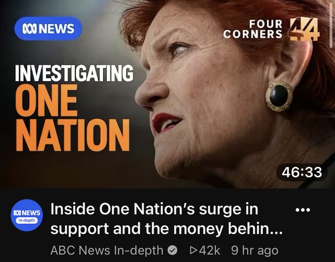 shallowchal's tweet photo. How do you make a 47-minute documentary investigating the extraordinary rise of One Nation, repeatedly discuss immigration as a driver of that rise, and completely omit the national anti-mass-immigration movement that emerged during the same period?

@PaulineHansonOz and @MRobertsQLD stood on those stages. So did Bob Katter, Robbie Katter @RennickGBR and @mattjcan. They faced the people and saw the anger. 

Whatever you think of us, you cannot tell the story of Australia’s changing political mood on immigration while pretending the thousands of people who took to the streets weren’t part of it.

The @abcnews decided our voices weren’t worth including. That’s their editorial choice and that choice was made for a reason. 

If anyone tries to soften your demands for mass remigrations and a hard border shut - the @AusLobby will hold their feet to the fire 🔥 
Defund the ABC and salt the earth where it once stood.