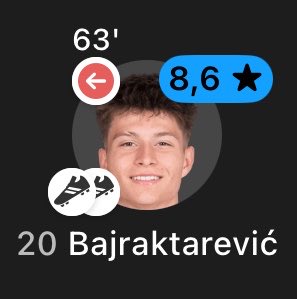 RisingStarXI's tweet photo. 🇧🇦💥 𝗘𝗦𝗠𝗜𝗥 𝗕𝗔𝗝𝗥𝗔𝗞𝗧𝗔𝗥𝗘𝗩𝗜𝗖́ (𝟮𝟮) vs Romania:

• 63 Minutes Played 
• 2 ASSISTS
• MOST CHANCES CREATED (3)
• 100% Successful Crosses, 3/3
• 4/7 Ground Duels Won
• 2 Ball Recoveries 
• 21 Touches 

BALLER 😮‍💨 https://t.co/gxhYHOjLka