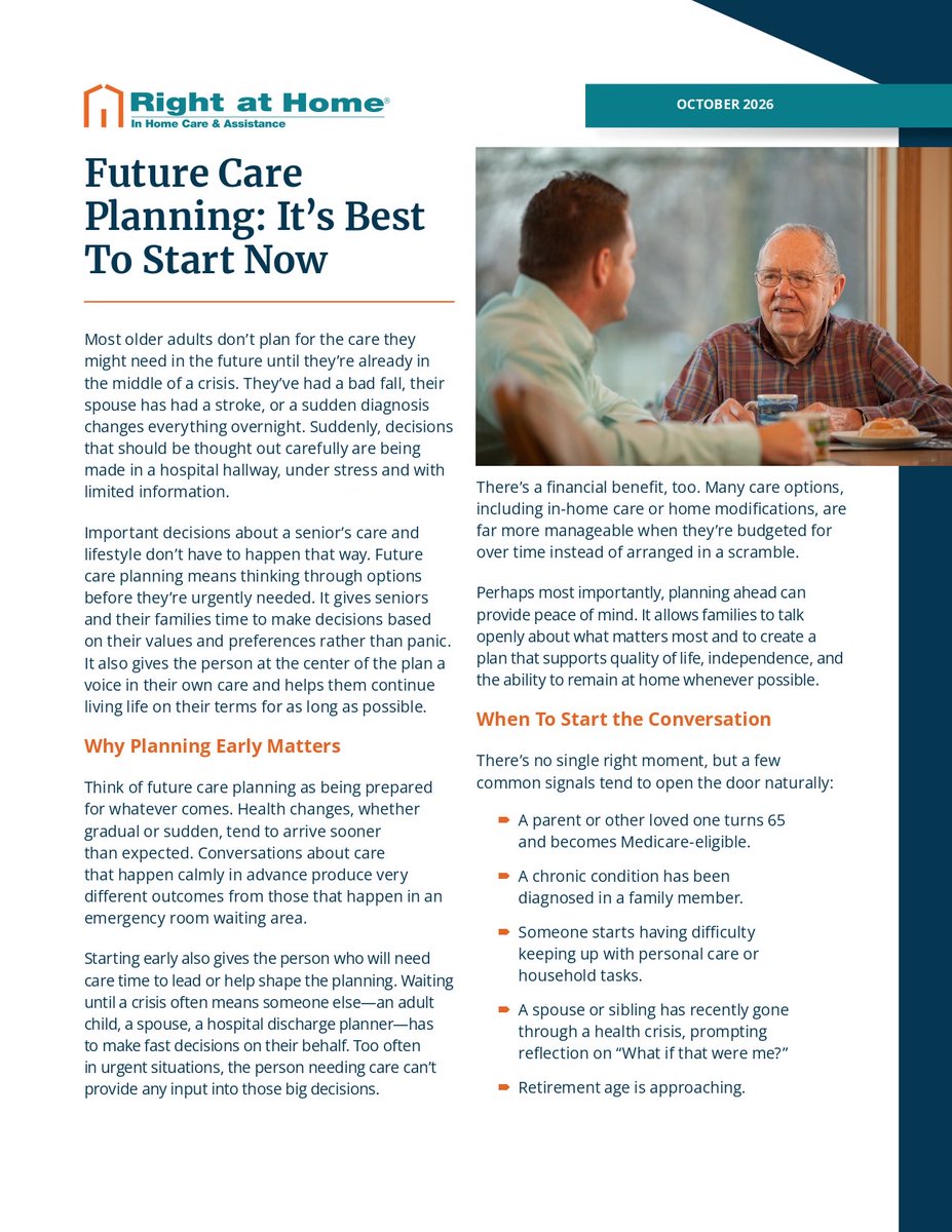 BALSB's tweet photo. Future Care Planning: It’s Best to Start Now
When it comes to future care, waiting for a crisis can make important decisions even harder. Starting the conversation early gives families time to explore care options, discuss what matters most, and plan for the future. https://t.co/ZFTmU7O1uA