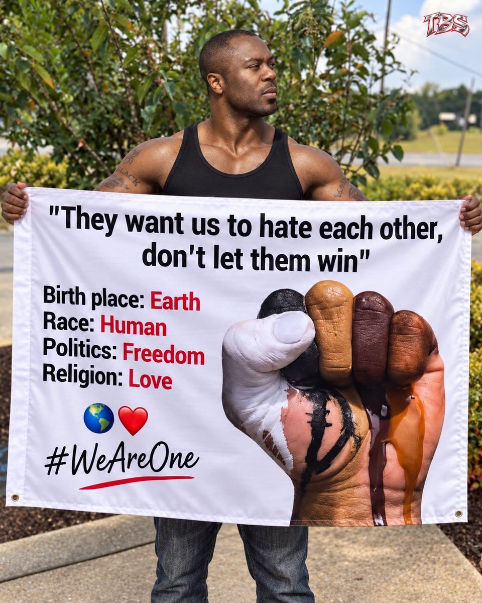 theblackspiderm's tweet photo. They want us divided—but we’re all human, and there’s more that brings us together than keeps us apart. Choose respect. Choose love. What do you think could unite us?

#WeAreOne #theblackspiderman https://t.co/e8iD8kz2xc