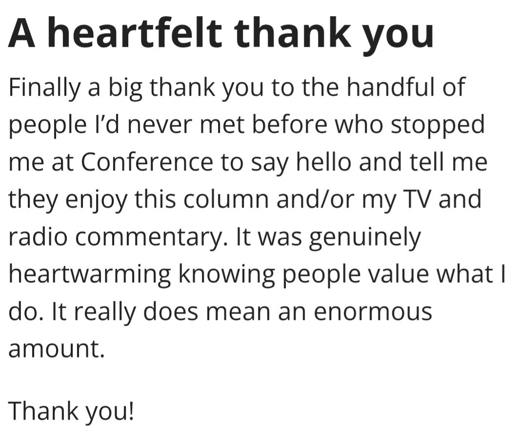 MathewHulbert's tweet photo. Thank you. ❤️ 

Read the full column, here:
https://t.co/3HtMRV1ENq
#LDConf #LinDems https://t.co/Pxrau4IdAf