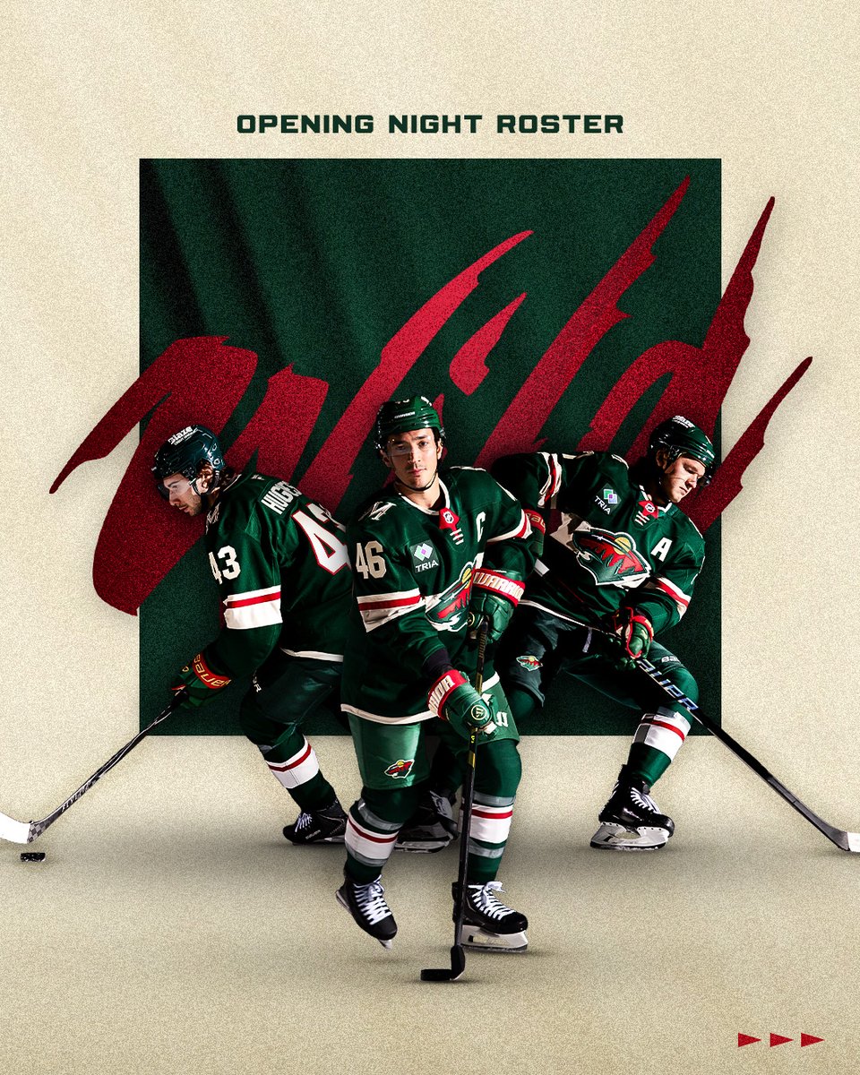 mnwild's tweet photo. Ladies and gentlemen, presenting your opening night roster https://t.co/f6FPHEAQrP