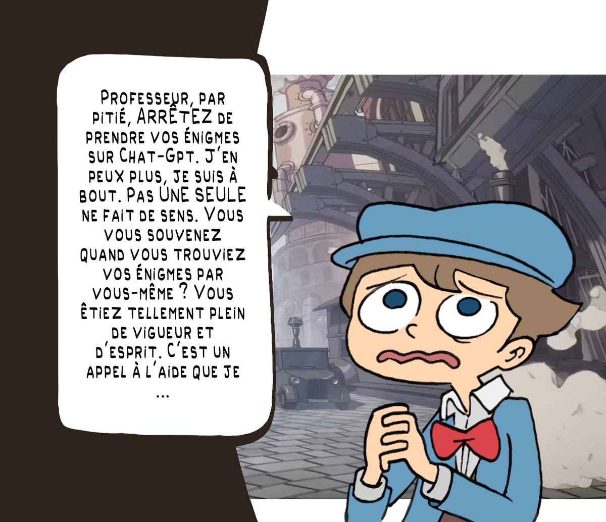 oreste_comics's tweet photo. Professeur Layton et le nouveau monde de l'IA https://t.co/1VUvYacD0v