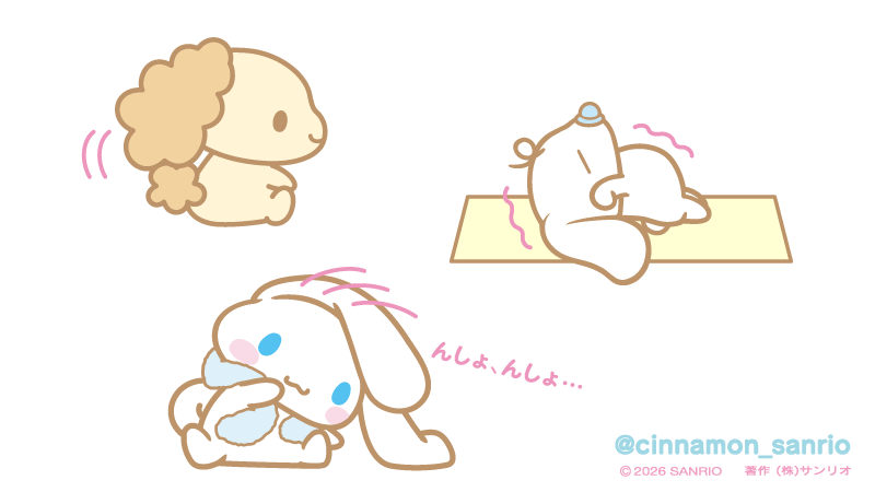 cinnamon_sanrio's tweet photo. スポーツの前には、準備運動もしないとね！ https://t.co/YkT7t4e4za