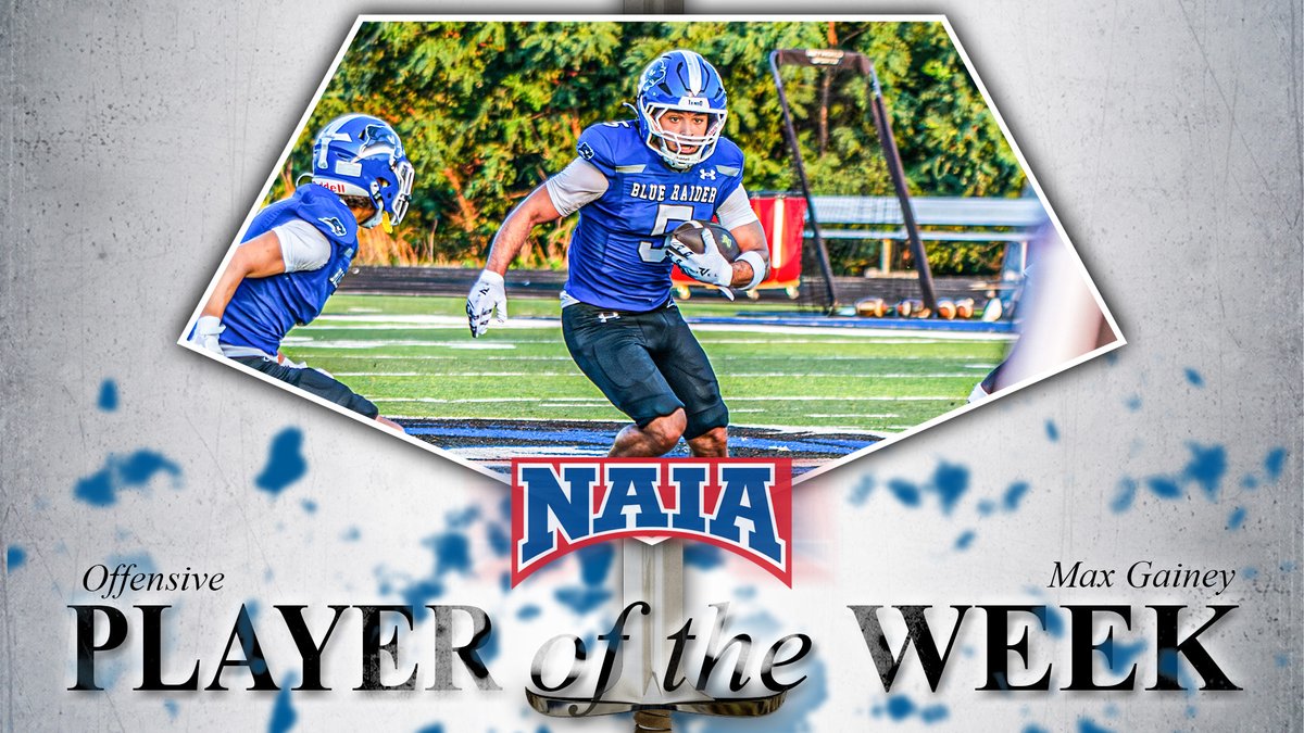 LWUAthletics's tweet photo. On Monday, Max Gainey of the @LWUfootball team was named the NAIA Football Offensive Player of the Week!

📰https://t.co/do6AMFn07Y

#GoBlueRaiders⚔️ https://t.co/GXSaacqEIo