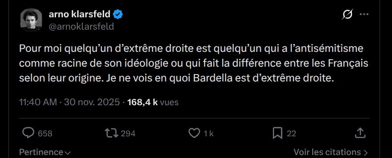 Manouck44's tweet photo. Voilà ce qui aura participé à laver l'extrême droite de son antisémitisme. 
J'espère que tous ceux qui ont participé à ce jeu cynique par pur calcul politique s'étouffent de honte aujourd'hui. https://t.co/bQ4oBJsPJq