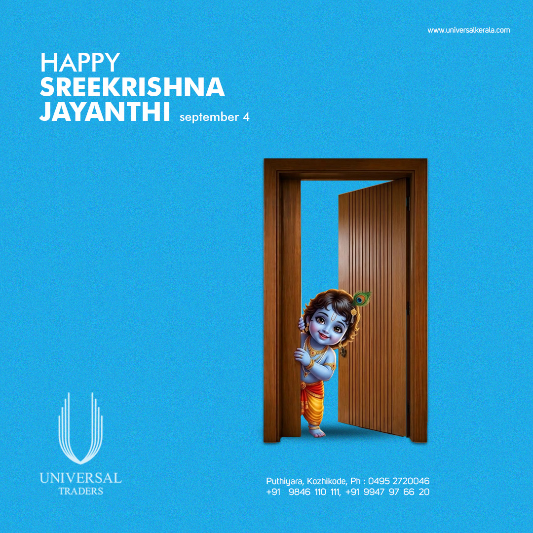 SamiraLindig's tweet photo. May your life, like Lord Krishna’s smile, be filled with happiness and peace. Happy Sri Krishna Jayanti! Universal Traders 
Puthiyara, Kozhikode 
0495 2720046 
+91 9846 110 111 
+91 9947 97 66 20

Connect with us for quality products and services. https://t.co/aEKIr9tHe5