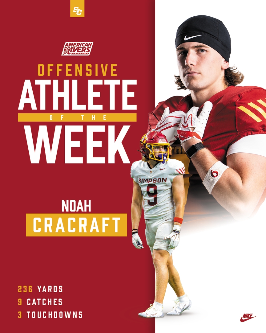 scstormfootball's tweet photo. Noah Cracraft named A-R-C Football Offensive Athlete of the Week!
https://t.co/RYU15kuamj
#rollstorm #simpsoncollege https://t.co/TMbJMzprBz